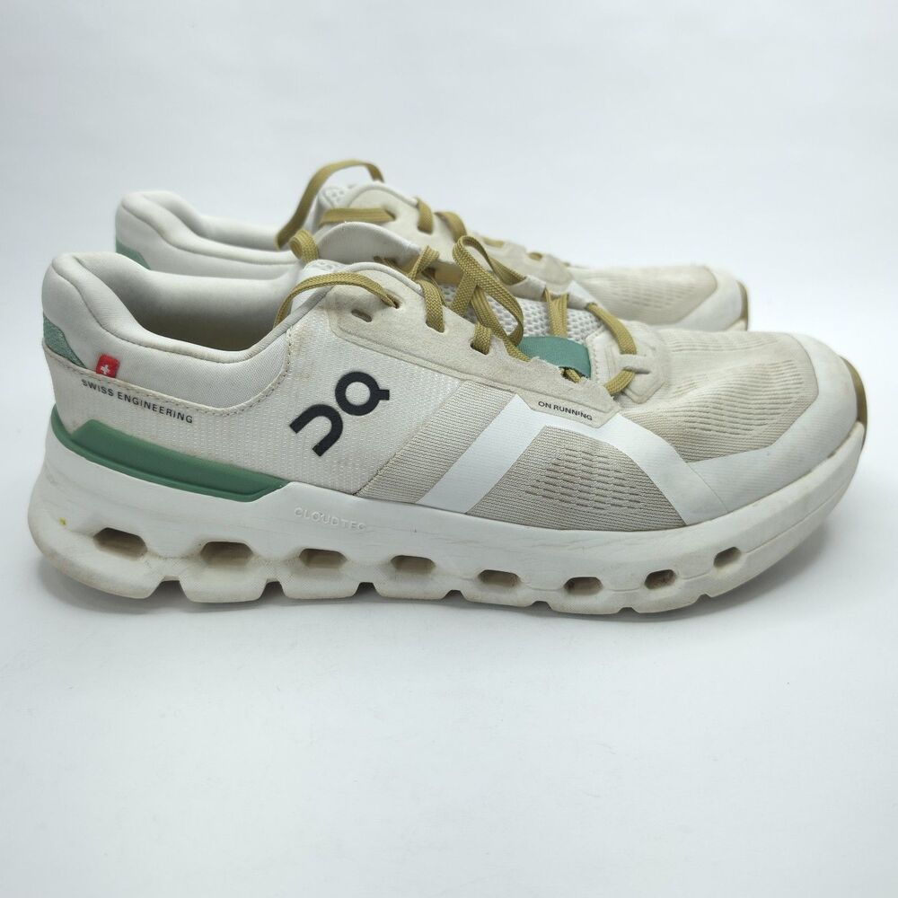 On Cloudrunner 2 White Green 3ME10142404 Running Sneaker Men's Size 8.5